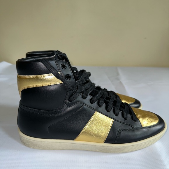 SAINT LAURENT Black Gold COURT CLASSIC SL/10H High-Top US size 8 - Picture 5 of 5